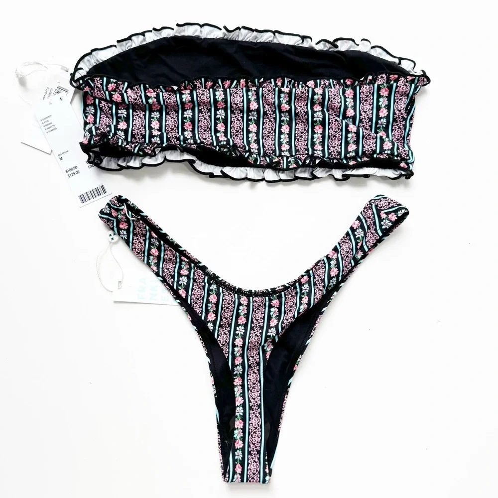 Frankies Bikinis X Out From Under Daydream Bikini Top with Full Moon Bottom | M